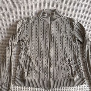 Lauren Ralph Lauren Cable Knit Cardigan - Gray